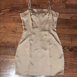 Gold mini dress